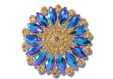 Sapphire AB Style 8740 EIMASS® Sew or Glue on Jewelled Applique for Wedding Dress, Costumes