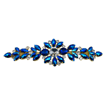 Sapphire AB Wedding Dress Jewelled Applique 8760 EIMASS® Sew or Glue on Motif