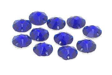 Sapphire Blue, EIMASS® Resin Round Sew Or Glue On Crystals, Flat Back Rhinestones