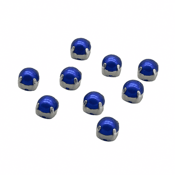 Sapphire Blue Pearl Rose Montees, EIMASS® 3555 Range Single Stone Silver Setting Pearls