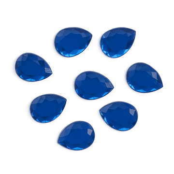 Sapphire Blue Teardrop, EIMASS® Acrylic Pear Shaped Flat Back Rhinestones