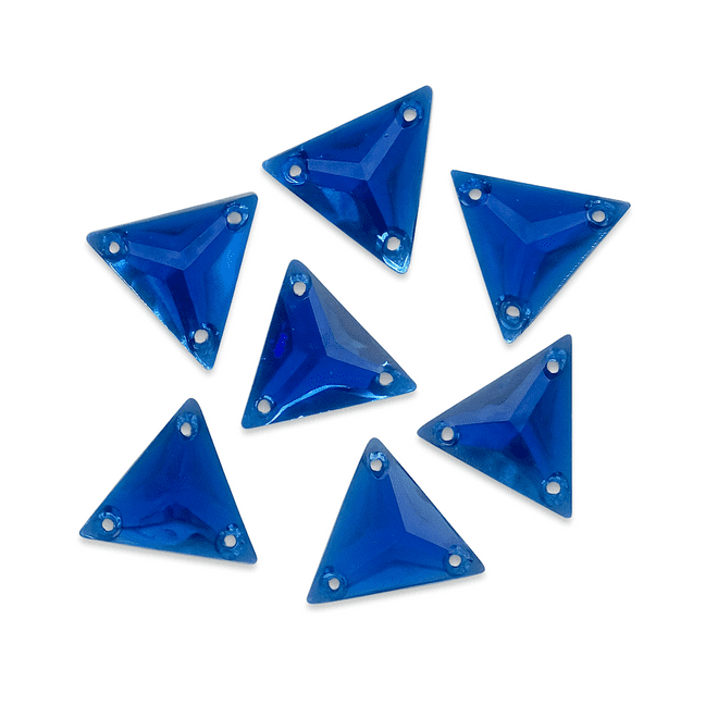 Sapphire Blue Triangle, EIMASS® Resin Crystals, Sew on Glue on Stones