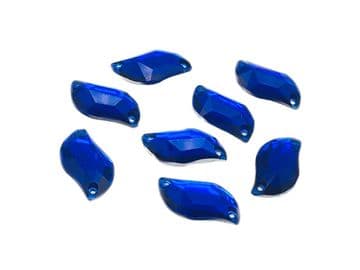 Sapphire Random Shape, EIMASS Resin Crystals, Sew or Glue on Flat Back Rhinestones