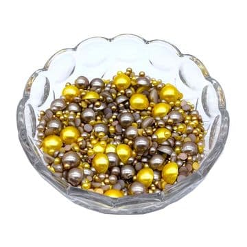 Shades of Gold Flat Back Pearls - EIMASS® Rhinestones - Embellishments Face Gems Craft