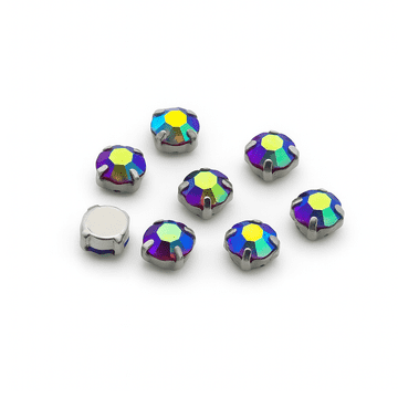 Siam AB Rose Montees, EIMASS® 3555 Range Single Stone Silver Setting Crystals