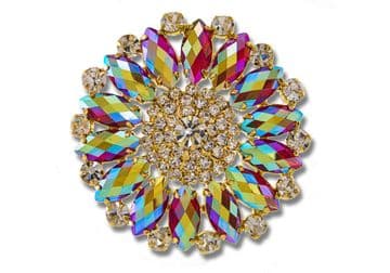 Siam AB Style 8740 EIMASS® Sew or Glue on Jewelled Applique for Wedding Dress, Costumes