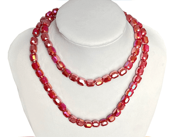 Siam Red AB Beads, EIMASS® Faceted Crystal Necklace Beads, Bracelet Beads #10