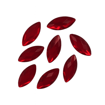 Siam Red,  EIMASS® Acrylic Navette  Horse Eye Shaped Rhinestones