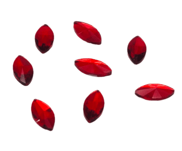Siam Red Navette Horse Eye (4x8mm), (5x10mm),EIMASS® 8830 Tiny Glass Crystals - Nail Art