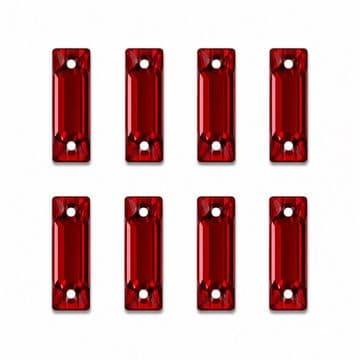 Siam Red Oblong Shape, EIMASS® Resin Sew on Glue on Crystals