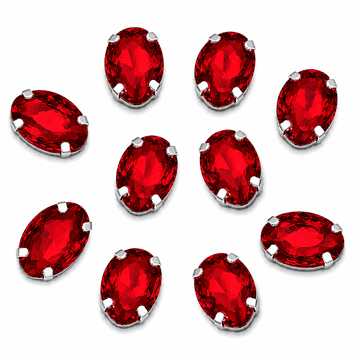 Siam Red Oval, EIMASS® 3511 Sew or Glue on Single Stone Setting Crystals
