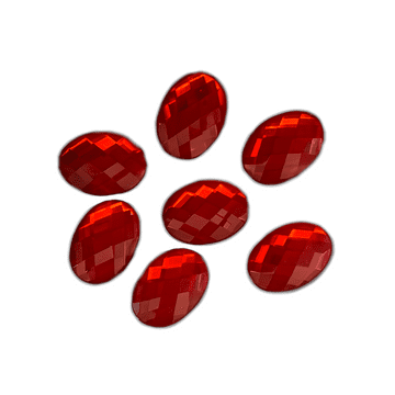 Siam Red Oval, EIMASS® Acrylic Flat Back Rhinestones