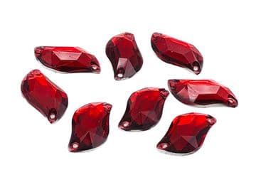 Siam Red Random Shape, EIMASS Resin Crystals, Sew or Glue on Flat Back Rhinestones