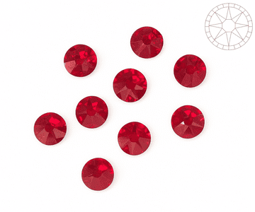 Siam Red Star Cut, EIMASS® 8878 Exquisite Non Hot Fix Flat Back Crystals, Global Brand