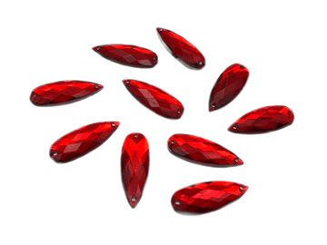 Siam Red Teardrop, EIMASS® Acrylic Flat Back Sew Or Glue On Rhinestones