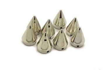 Silver Bullet Spike Cone, EIMASS® CCB Metallic Finish Acrylic Studs, Beads, Sew on, Glue on