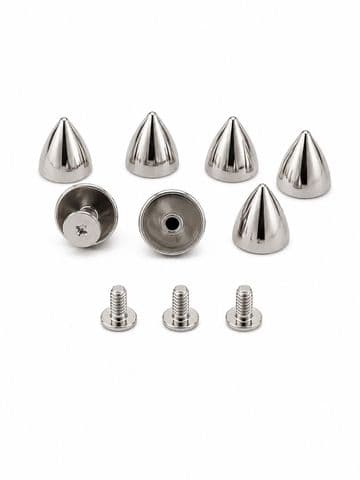 Silver Cone, EIMASS® Premium Screw-Back Rivet Studs for Costumes, Shoes, Bags, Belts