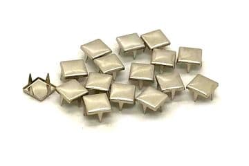 Silver Flat Top Square, EIMASS® Studs Rivets with Prongs Claws