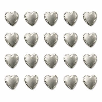 Silver Heart Hotfix  Studs, EIMASS® Hotfix Flat Back Copper Studs for Embellishment