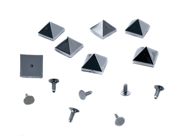 Silver Pyramid Snap Fit Acrylic Button Studs, EIMASS® Metallic Finish Pyramid