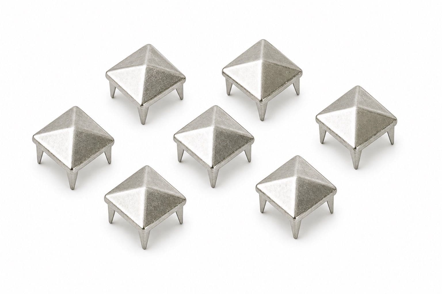 Silver Pyramid Studs Rivets for Embellishing Bags Shoes Leather