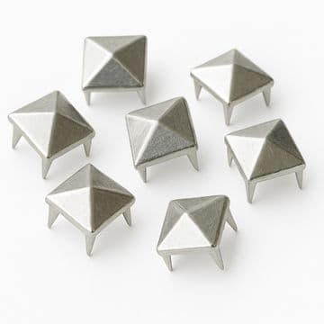 Silver Pyramid Studs, Rivets for Embellishing Bags, Shoes, Leather Jackets, Clothes, Craft