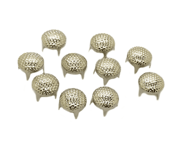 Silver Round Dotted Dome, EIMASS® Studs Rivets with Prongs Claws