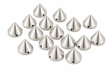 Silver Spike Cone, EIMASS® CCB Metallic Finish Acrylic Studs, Beads, Sew on, Glue on