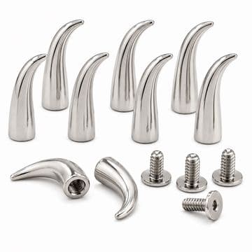 Silver Tiger Claw, EIMASS® Premium Screw-Back Rivet Studs for Costumes, Shoes, Bags, Belts