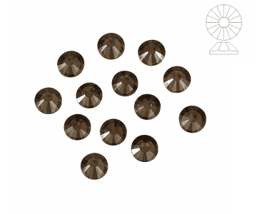 Smoked Topaz, EIMASS® 7747 Range Hot Fix Flat Back Glass Crystals - Small Packs