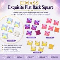 Square Shape - EIMASS® 8868 Exquisite Range Sew on Glue on Crystals