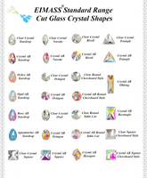 Standard Range Teardrop, Horse Eye, Rivoli, Oval, Square, Rectangle, Triangle, Hexagon, Oblong