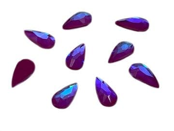 Style 1, Amethyst AB Neon Teardrop, (4x8mm), (5x8mm), EIMASS® 8830 Tiny Glass Crystals - Nail Art