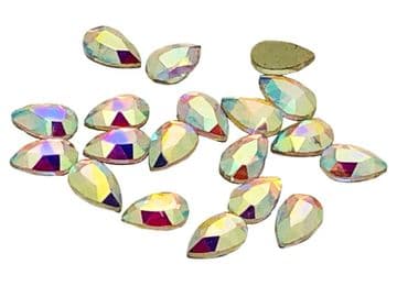 Style 1, Crystal AB Teardrop, (4x8mm), (5x8mm), EIMASS® 8830 Tiny Glass Crystals - Nail Art