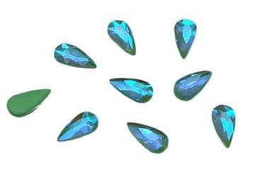 Style 1, Fern AB Neon Teardrop, (4x8mm), (5x8mm), EIMASS® 8830 Tiny Glass Crystals - Nail Art