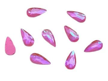 Style 1, Light Pink AB Neon Teardrop, (4x8mm), (5x8mm), EIMASS® 8830 Tiny Glass Crystals - Nail Art