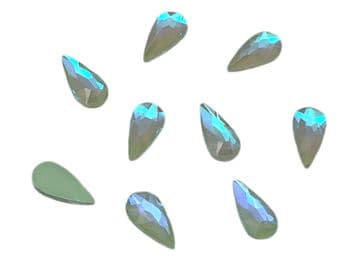 Style 1, Lime AB Neon Teardrop, (4x8mm), (5x8mm), EIMASS® 8830 Tiny Glass Crystals - Nail Art