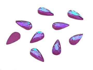 Style 1, Pink AB Neon Teardrop, (4x8mm), (5x8mm), EIMASS® 8830 Tiny Glass Crystals - Nail Art