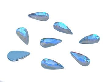 Style 1, Sky AB Neon Teardrop, (4x8mm), (5x8mm), EIMASS® 8830 Tiny Glass Crystals - Nail Art