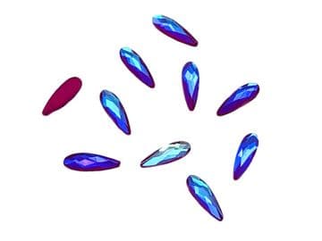 Style 2, Amethyst AB Neon Teardrop, (2x8mm), EIMASS® 8830 Tiny Glass Crystals - Nail Art