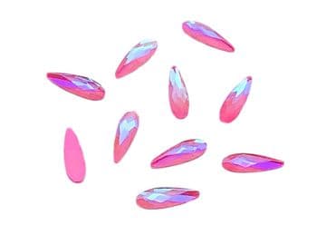 Style 2, Light Pink AB Neon Teardrop, (2x8mm), EIMASS® 8830 Tiny Glass Crystals - Nail Art