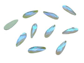 Style 2, Lime AB Neon Teardrop, (2x8mm), EIMASS® 8830 Tiny Glass Crystals - Nail Art