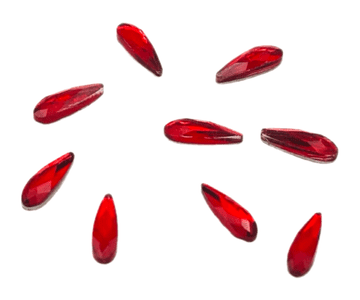 Style 2, Siam Red Teardrop, (2x8mm), EIMASS® 8830 Tiny Glass Crystals - Nail Art