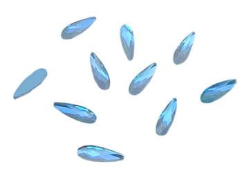 Style 2, Sky AB Neon Teardrop, (2x8mm), EIMASS® 8830 Tiny Glass Crystals - Nail Art