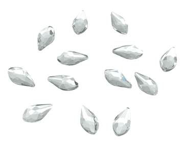 Style 3, Clear Crystal Teardrop, (5x10mm), EIMASS® 8830 Tiny Glass Crystals - Nail Art