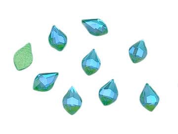 Style 3, Fern AB Neon Teardrop, (4x7mm), EIMASS® 8830 Tiny Glass Crystals - Nail Art