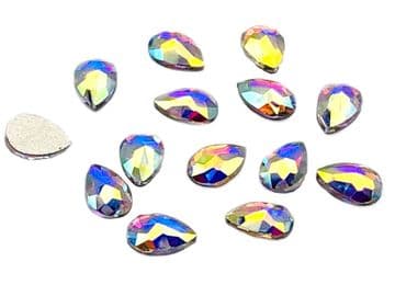 Style 4, Crystal AB Teardrop, (4x6mm), EIMASS® 8830 Tiny Glass Crystals - Nail Art