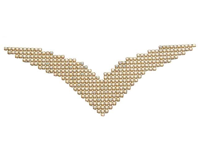 Style 8700 Crystal AB EIMASS® Neckline Embellishment Mesh  Applique