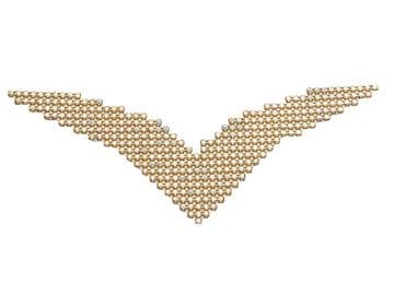 Style 8700 Crystal AB EIMASS® Neckline Embellishment Mesh Applique