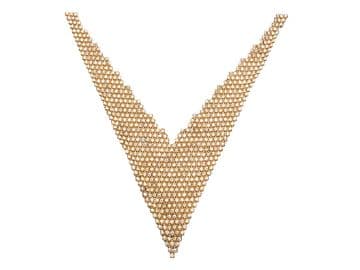 Style 8710 Clear & Crystal AB, EIMASS® Neckline Embellishment Mesh Applique